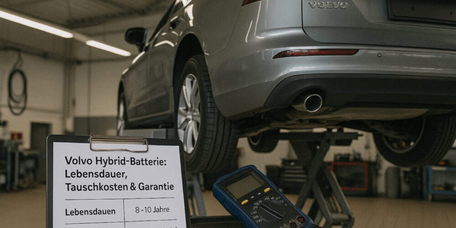 Volvo PHEV mit geöffneter Ladebuchse – Hochvoltbatterie, Service & Pflege